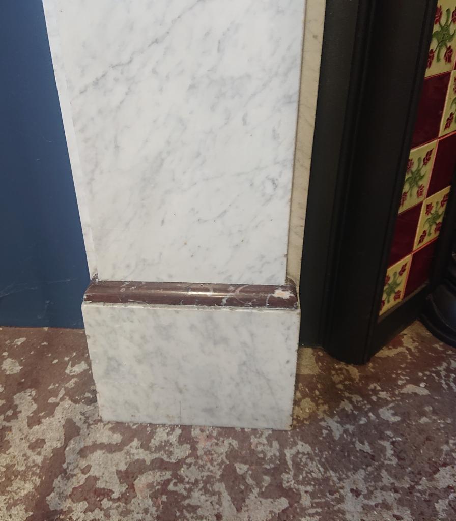 <p>Edwardian style Marble Fireplace</p><p>120 cm high x 137 cm wide Mantle shelf 158 cm